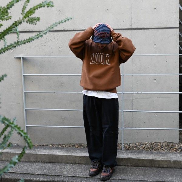 LQQK STUDIO /// LQQK Arc Logo Crewneck Brown 04