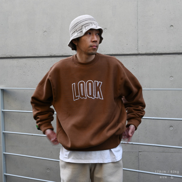 LQQK STUDIO /// LQQK Arc Logo Crewneck Brown 05