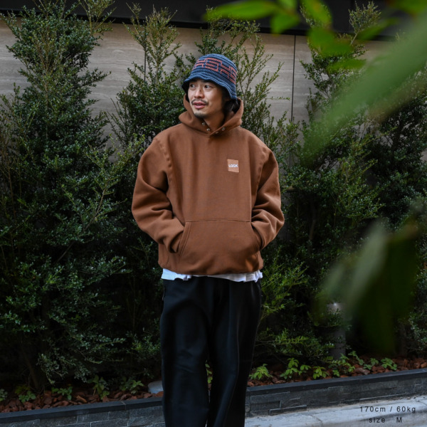 LQQK STUDIO /// Signature Snap Hoodie Brown 03