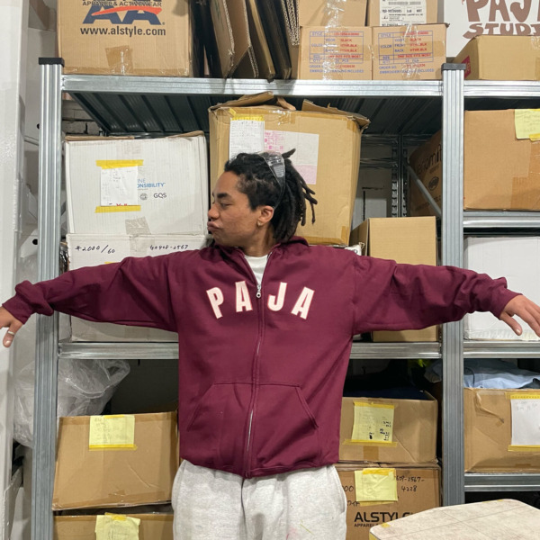 PAJA STUDIO /// Classic Arch Logo Zip Hoodie Burgundy 03