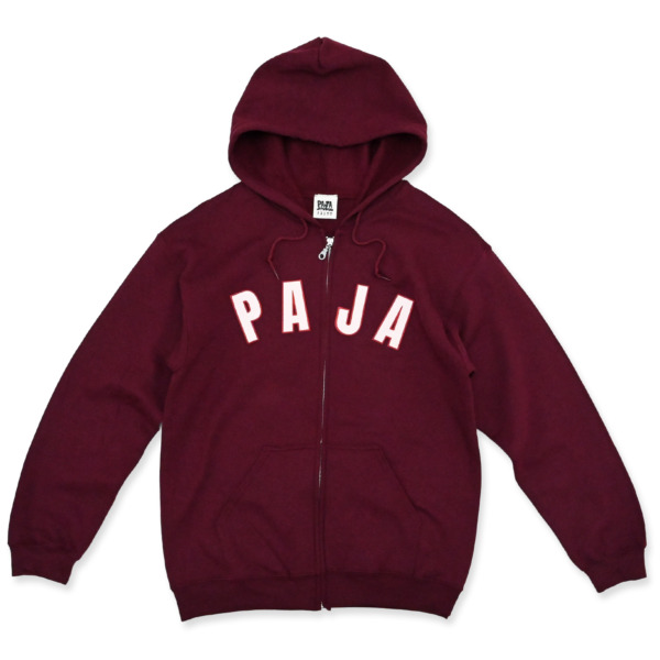 PAJA STUDIO /// Classic Arch Logo Zip Hoodie Burgundy 01