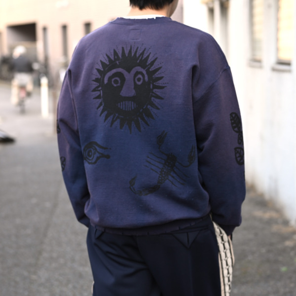 Sasquatchfabrix. /// ETHIOPIA PRINT VINTAGE SWEATSHIRT Navy 07