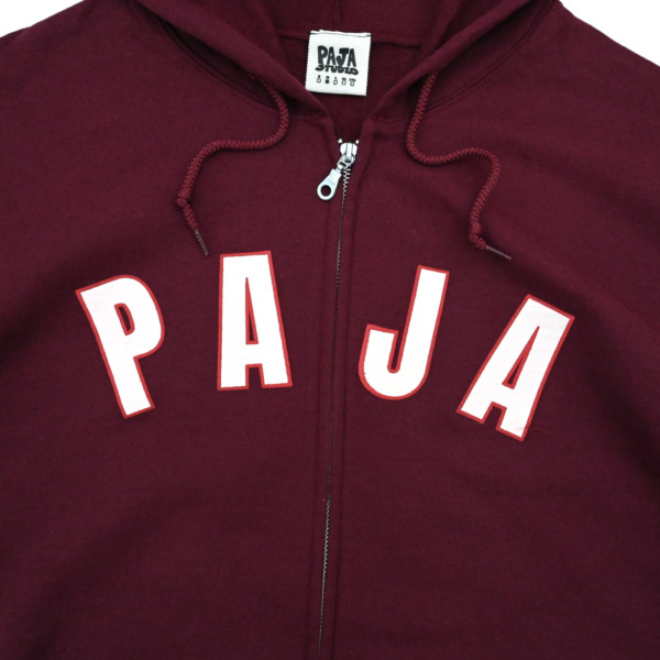 PAJA STUDIO /// Classic Arch Logo Zip Hoodie Burgundy 02