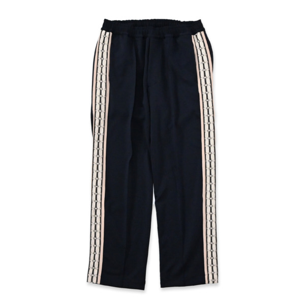 Sasquatchfabrix. /// LACE TAPE TRACK PANTS Navy 01