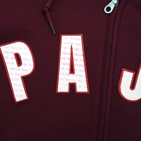 PAJA STUDIO /// Classic Arch Logo Zip Hoodie Burgundy 04