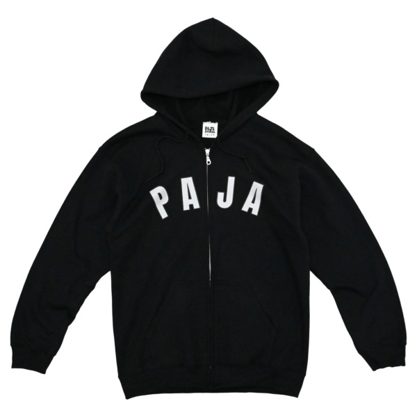 PAJA STUDIO /// Classic Arch Logo Zip Hoodie Black 01