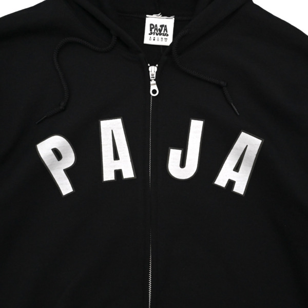 PAJA STUDIO /// Classic Arch Logo Zip Hoodie Black 02