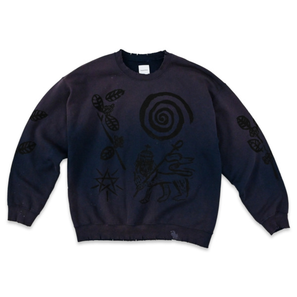 Sasquatchfabrix. /// ETHIOPIA PRINT VINTAGE SWEATSHIRT Navy 01