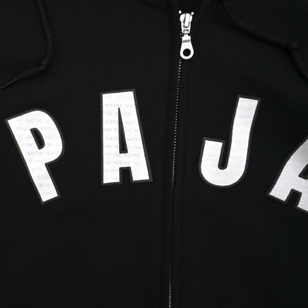 PAJA STUDIO /// Classic Arch Logo Zip Hoodie Black 03