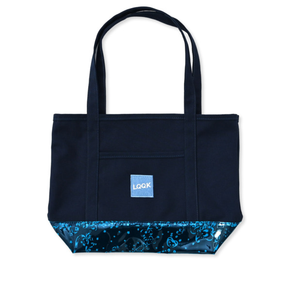 LQQK STUDIO /// Navy Vinyl Bottom Coco Tote 01