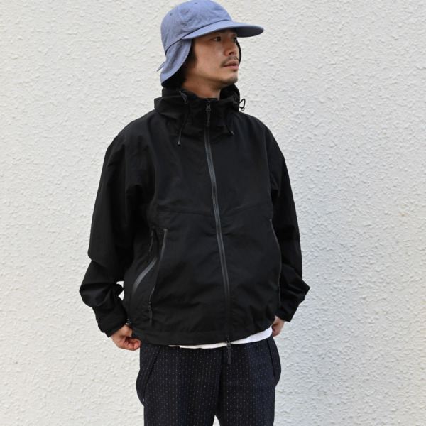 URU /// ZIP UP HOODED BLOUSON Black 06