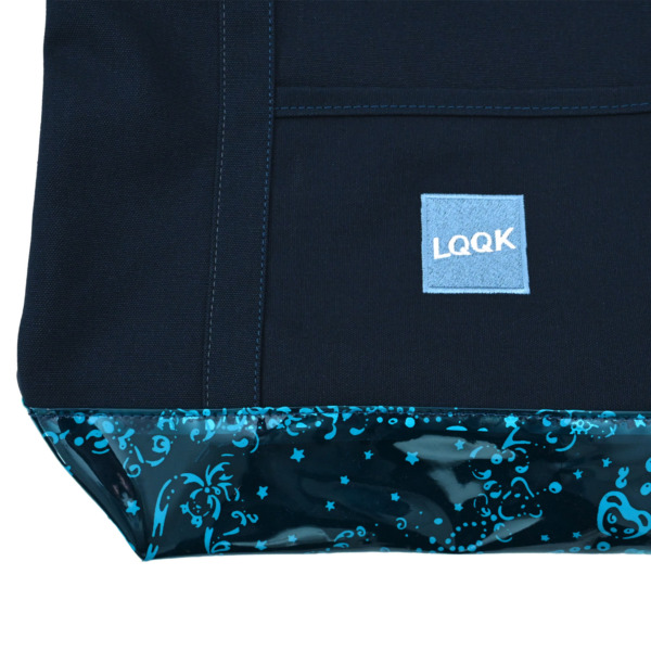 LQQK STUDIO /// Navy Vinyl Bottom Coco Tote 02