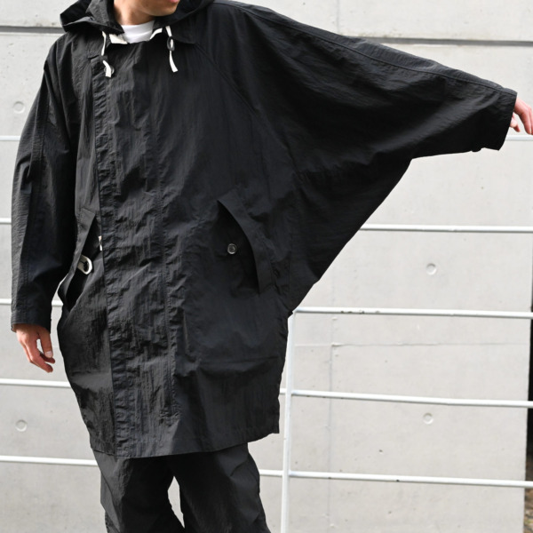 URU /// ZIP UP HALF COAT Black 06