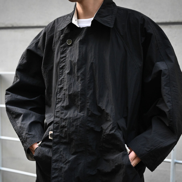 URU /// ZIP UP HALF COAT Black 08