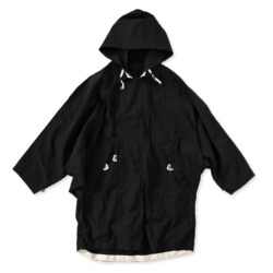 URU /// ZIP UP HOODED BLOUSON Black