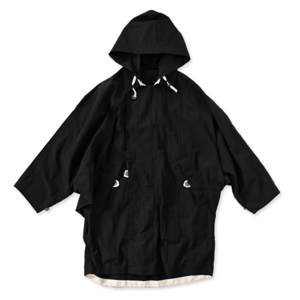 URU /// ZIP UP HALF COAT Black 01