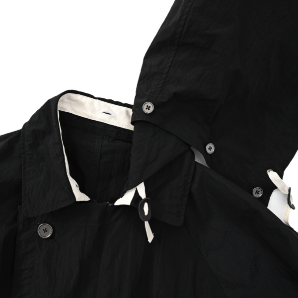 URU /// ZIP UP HALF COAT Black 02