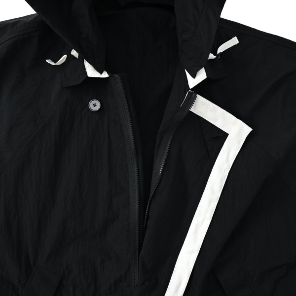 URU /// ZIP UP HALF COAT Black 04