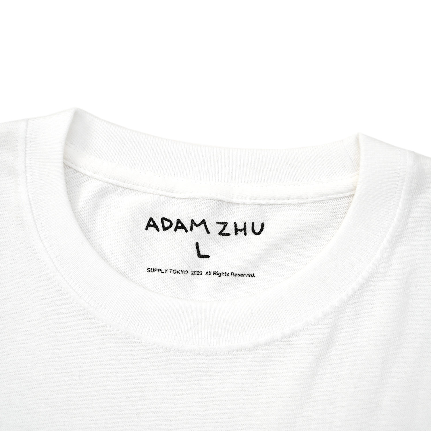 サプライトウキョウ SUPPLY TOKYO 2023年春夏 × ADAM ZHU クルーネック 半袖Ｔシャツ ホワイト【サイズL】【メンズ】