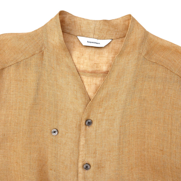 Sasquatchfabrix. /// LINEN WA-NECK BIG SHIRT Beige 03