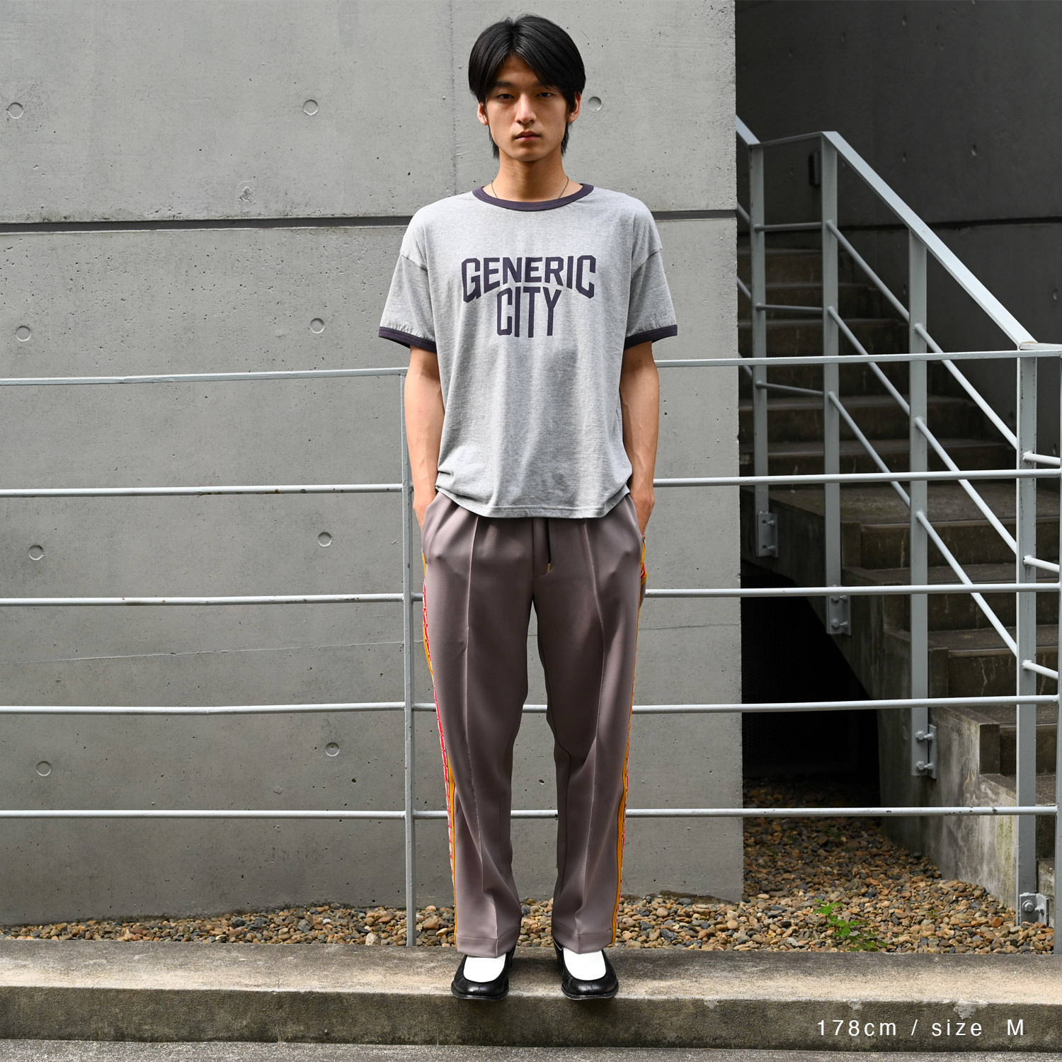 Sasquatchfabrix. (LACE TAPE STRAIGHT TRACK PANTS Light Gray) 通販