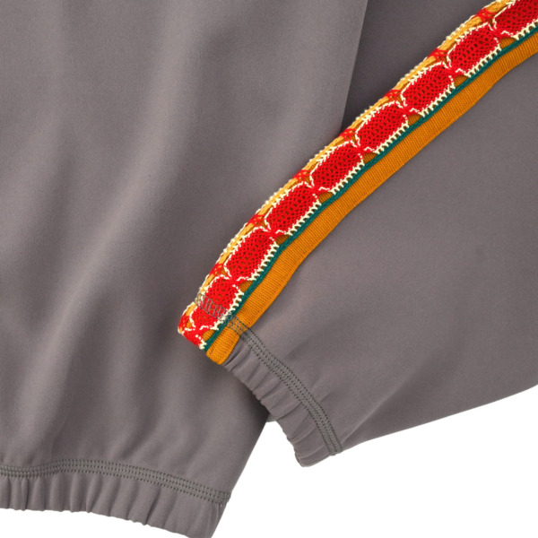 Sasquatchfabrix. /// LACE TAPE MOCKNECK TOP Light Gray 03
