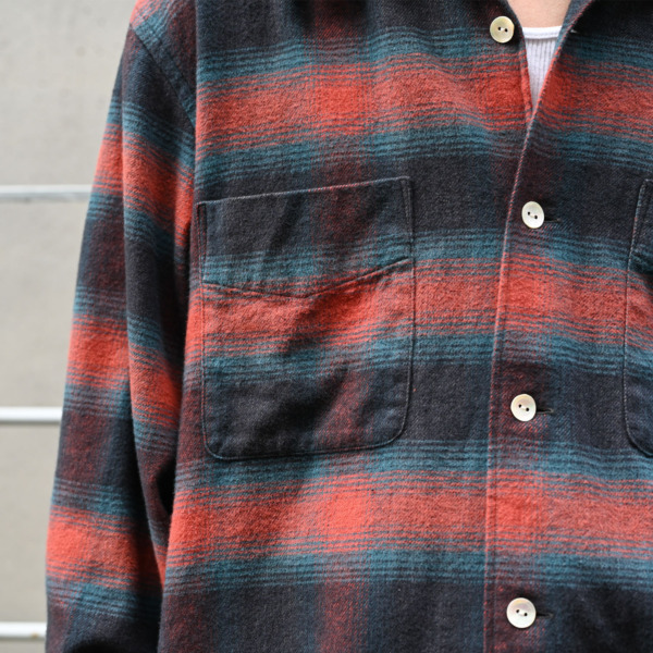 Marvine Pontiak shirt makers /// Open Collar SH Red Ombre CH 05