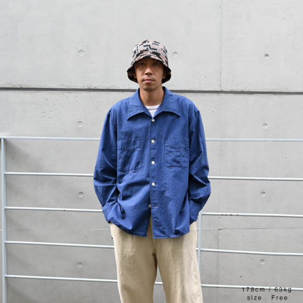 Marvine Pontiak shirt makers /// Open Collar SH Indigo ST 04