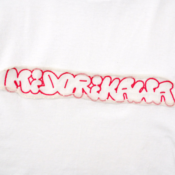 Midorikawa /// Nesm logo S/S Tee White × Pink 02