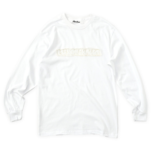 Midorikawa /// Nesm logo L/S Tee White × Ivory 01