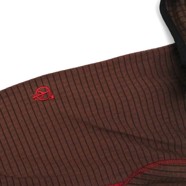 sexhippies /// GRID FLEECE HOODED PULLOVER Dark Teddy/Crimson 03