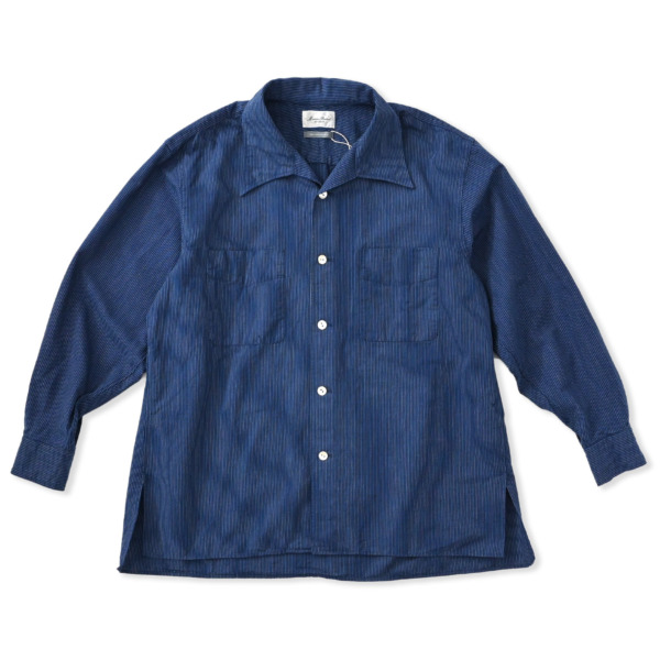 Marvine Pontiak shirt makers /// Open Collar SH Indigo ST 01