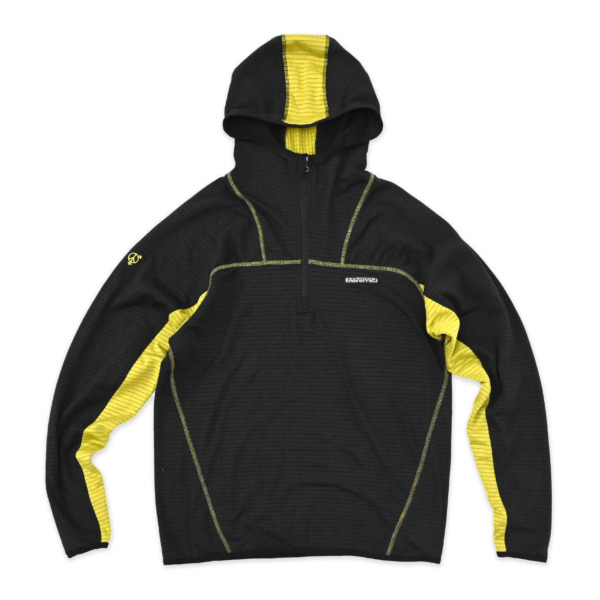 sexhippies /// GRID FLEECE HOODED PULLOVER Gunmetal/Acid Green 01