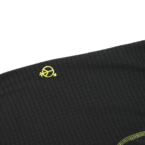 sexhippies /// GRID FLEECE HOODED PULLOVER Gunmetal/Acid Green 03