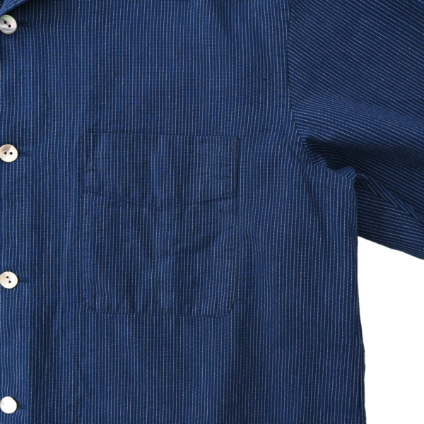 Marvine Pontiak shirt makers /// Open Collar SH Indigo ST 02