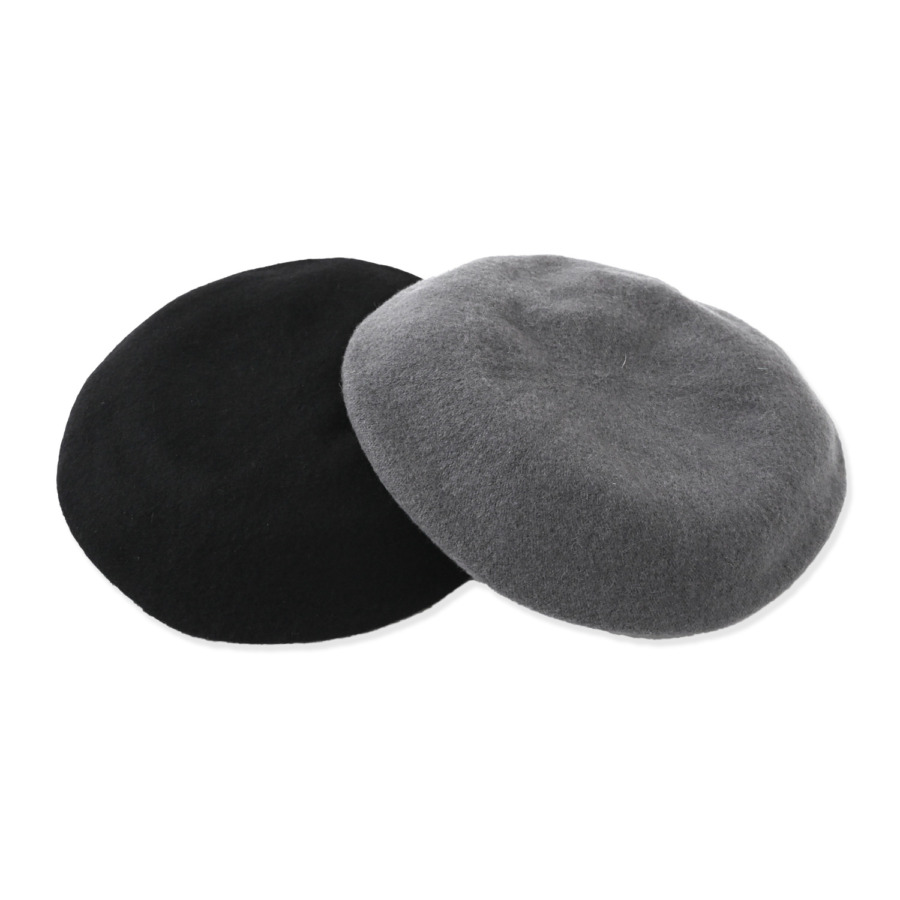 Wool Felt Beret with detachable Genuine Fur Pom Pom-Assorted Colors — The  Doily Lady