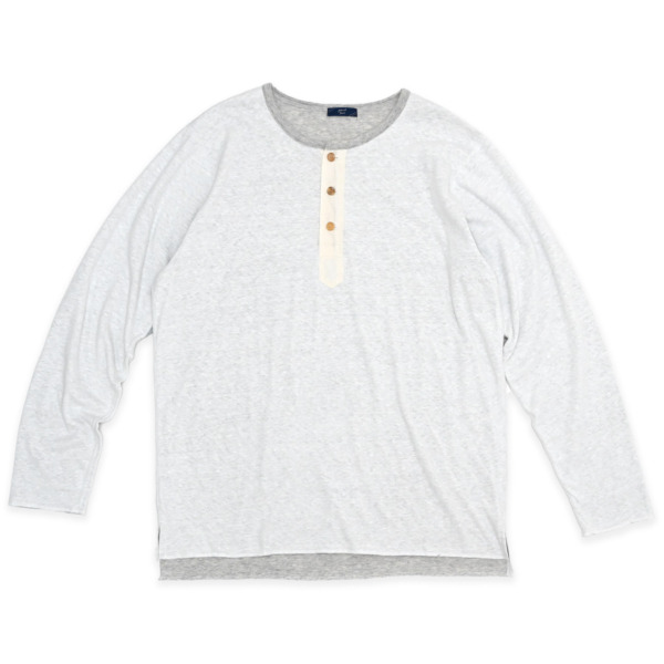 gourmet jeans /// HENRY NECK L/S White × Ash 01