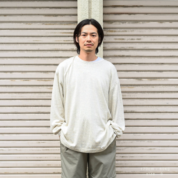 tone /// Crew Neck Brushed Shirts Oatmeal 05