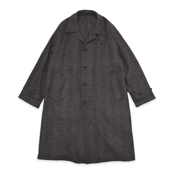 URU /// KNIT MELTON BALMACAAN COAT Navy 01