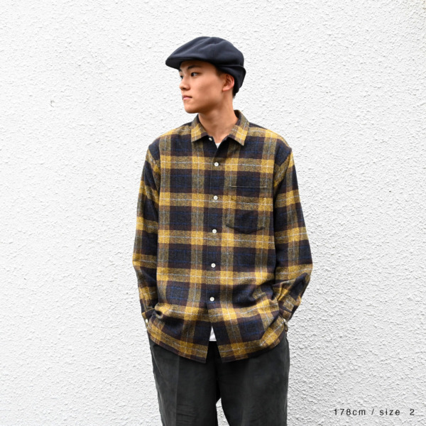Sick and Tired /// OPEN COLLAR SHIRTS Yellow Check 05