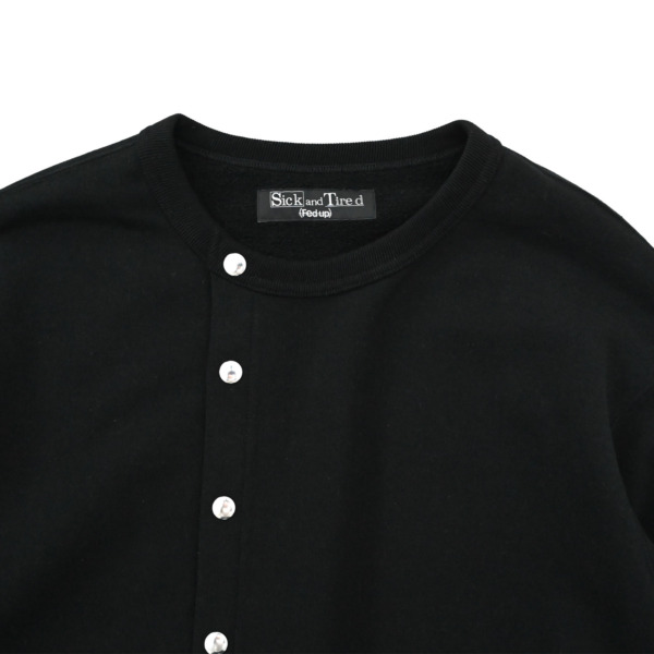 Sick and Tired /// SWEAT DOT BUTTON CARDIGAN Black 02