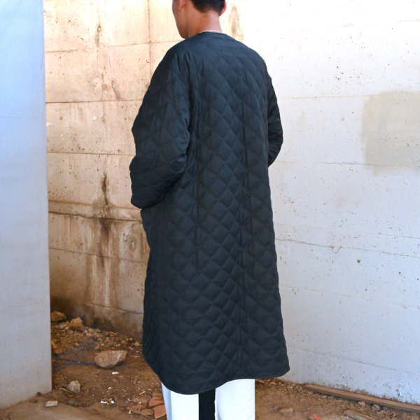 URU /// RAYON NO COLLAR COAT Olive 05