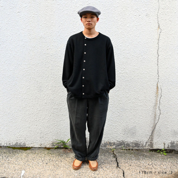 Sick and Tired /// SWEAT DOT BUTTON CARDIGAN Black 04