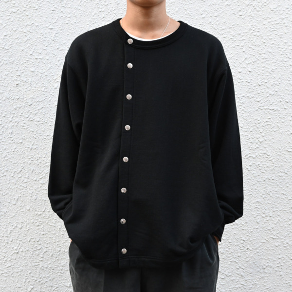 Sick and Tired /// SWEAT DOT BUTTON CARDIGAN Black 05