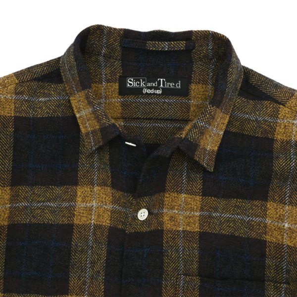 Sick and Tired /// OPEN COLLAR SHIRTS Yellow Check 02