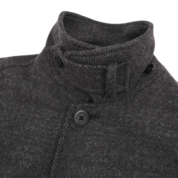 URU /// KNIT MELTON BALMACAAN COAT Navy 03