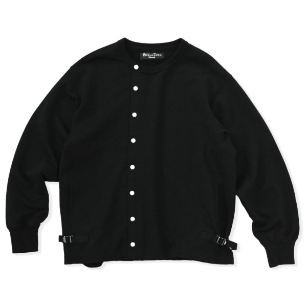 Sick and Tired /// SWEAT DOT BUTTON CARDIGAN Black 01