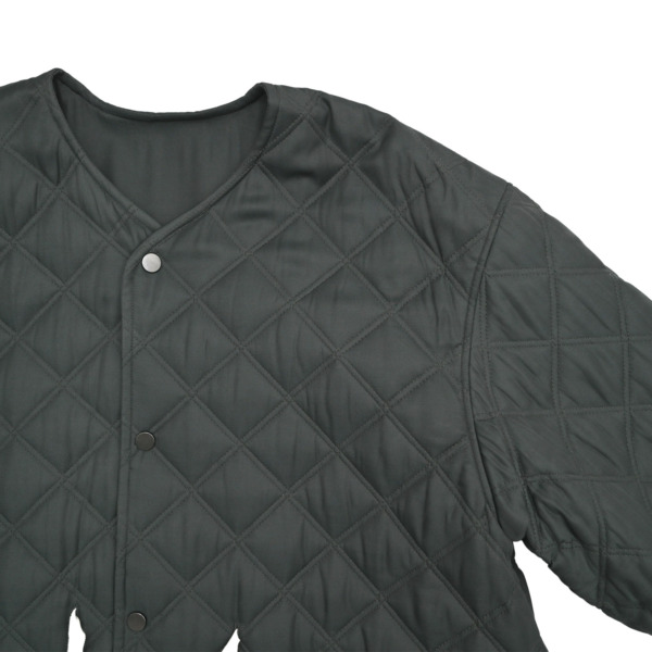 URU /// RAYON NO COLLAR COAT Olive 02