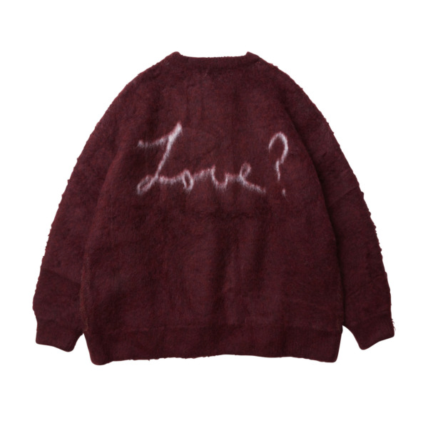 EVISEN / BIAS DOGS /// Love? MOHAIR CREW KNIT Burgundy 02