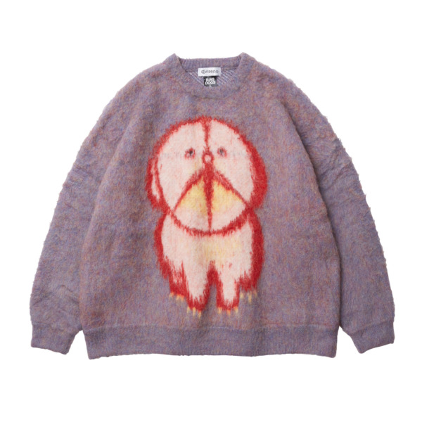EVISEN / BIAS DOGS /// Love? MOHAIR CREW KNIT Lavender 01